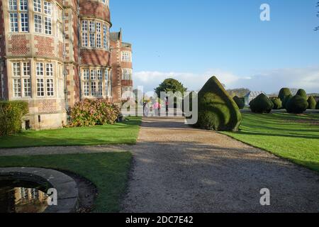 families enjoying the bright autumn sunshine on a very cold day in East Yorkshire, uk, gb Stock Photo