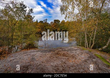 Autumn at Lake Wood, Uckfiled, East Sussex, England, Uk. Stock Photo