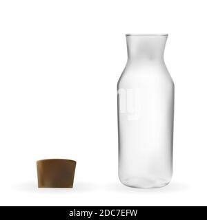Realistic 3D model of Glass bottle with lid on transparent Background ...