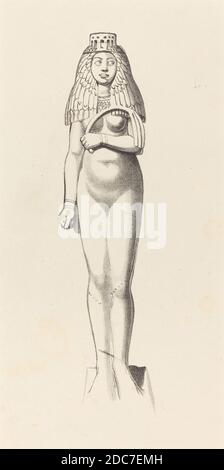 W. Walton, (artist), British (?), active 19th century, John Flaxman, (artist after), British, 1755 - 1826, Figure of Bubaste or Isis, Flaxman's 'Lectures on Sculpture:' pl.10, (series), published 1829, lithograph Stock Photo