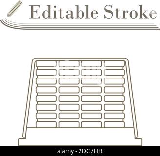 Icon Of Construction Pallet. Editable Stroke Simple Design. Vector Illustration. Stock Vector