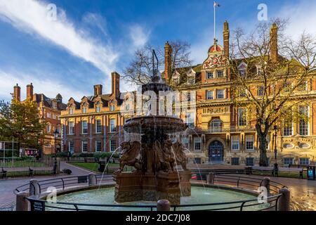 Leicester Town Hall Square fountain Leicester city centre Leicestershire Stock Photo