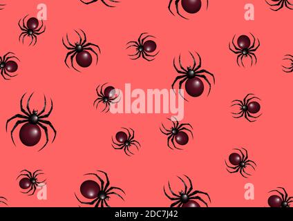 Halloween spider pattern. Seamless spiders background. Halloween pattern. Stock Vector