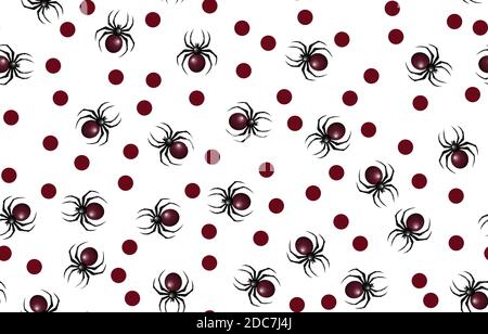 Halloween spider pattern. Seamless spiders background. Halloween pattern. Stock Vector