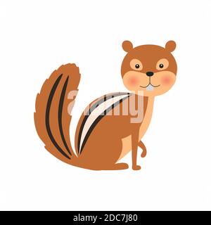 Cartoon chipmunk. Vector illustration isolated on white background. Stock Vector