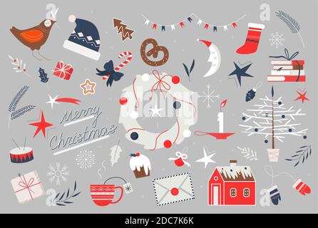 Christmas Scandinavian and Nordic folk art style seamless
