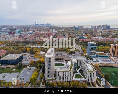 Aerial Views of Loyola University Chicago Stock Photo