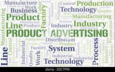Product Advertising word cloud create with the text only. Stock Vector