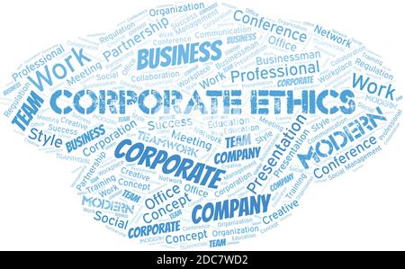 Corporate Ethics vector word cloud, made with the text only. Stock Vector