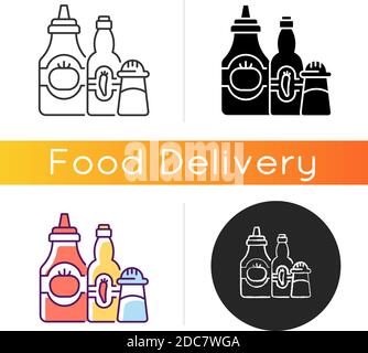Condiments and sauces icon Stock Vector