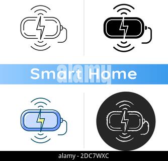 Wireless charging station icon Stock Vector