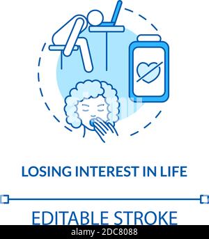 Losing interest in life concept icon Stock Vector