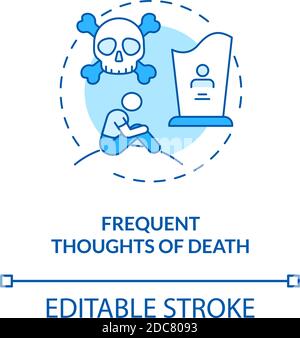 Frequent death thoughts concept icon Stock Vector