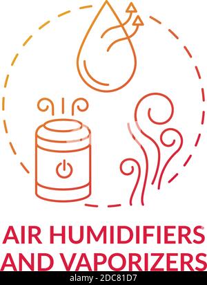 Air humidifiers and vaporizers concept icon Stock Vector