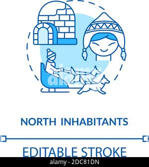 North inhabitants concept icon Stock Vector