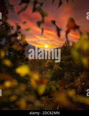 Sunset in the smokies Stock Photo