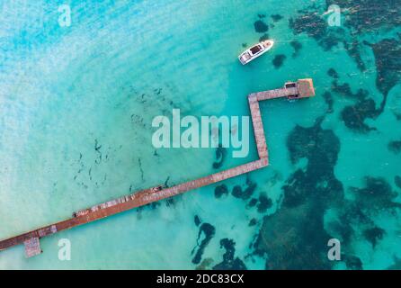 Docking near paradise Stock Photo