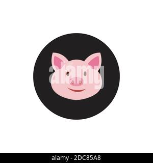 pig head vector icon logo Stock Vector