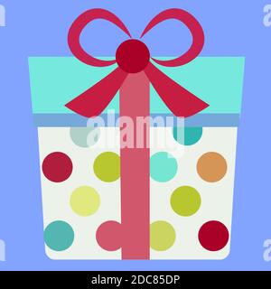 Flat box icon on a blue background. Stock Vector