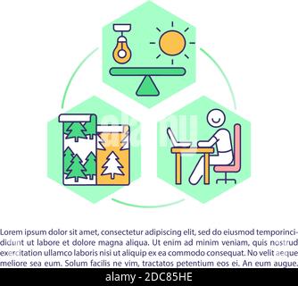 Comfortable workplace concept icon with text Stock Vector