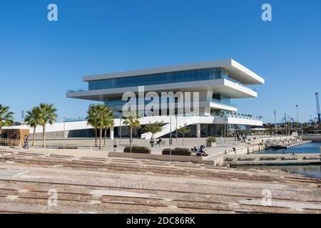 Valencia,Spain-October 11 ,2020:View of America's Cup Building,( VELES E VENTS)Valencia Port in Spain. Stock Photo