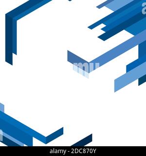 Blue abstract linear geometric background. Template for card, poster print Stock Vector