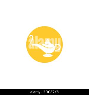 Magic lamp logo vector illustration design Stock Vector