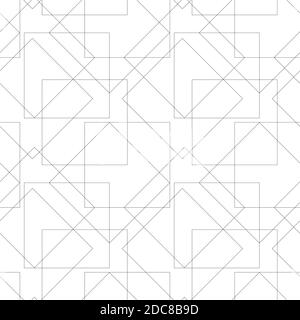 Vector seamless linear geometric pattern. Black and white Stock Vector