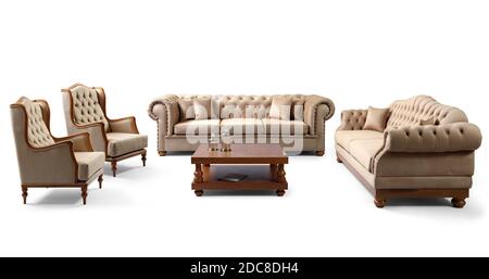 Chester furniture set in white background Stock Photo