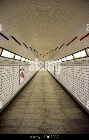 underground commuter subway train tunnel in the city Stock Photo