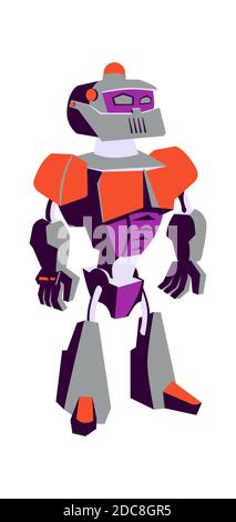 Artificial intelligence robot, cartoon vector illustration isolated on background. Development of robots Stock Vector