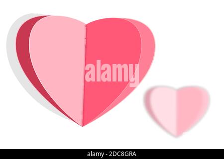 Paper heart isolated on white background. Half heart icon design. Love symbol. Valentines, Mother day,romantic or wedding concept.Vector illustration Stock Vector