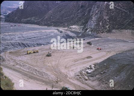 Santa Felicia Dam, 1955-56, Lake Piru, Ventura County Stock Photo