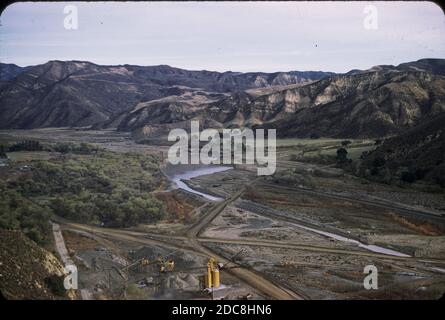 Santa Felicia Dam, 1955-56, Lake Piru, Ventura County Stock Photo