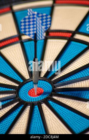 Hitting the target in the middle on the red point Stock Photo