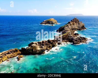 'Pointe des Colibris' at the tip of 'Pointe des Châteaux' near Saint-François, Guadeloupe Stock Photo