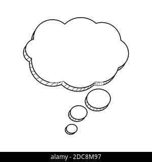 Hand drawn speech bubbles isolated on white icon. Illustration Stock Photo