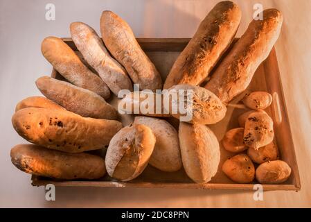 Italian bread, different types of loaves of Italian regions Stock Photo
