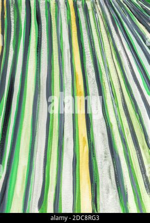 Abstract striped watercolor texture. Colorful brush stroke background. Hand painted overlay. Stock Photo