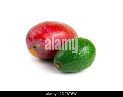 Mango and avocado isolated on a white background. Stock Photo
