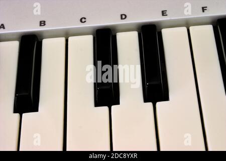 Midi Keyboard closeup Stock Photo