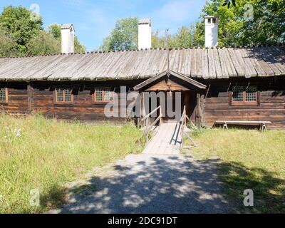 Skansen outdoor museum. Skansen is an ethnological open-air museum and zoological park located on the island of Djurgården in Stockholm. Founded in 18 Stock Photo