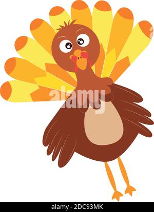Cartoon of a turkey kawaii Stock Vector