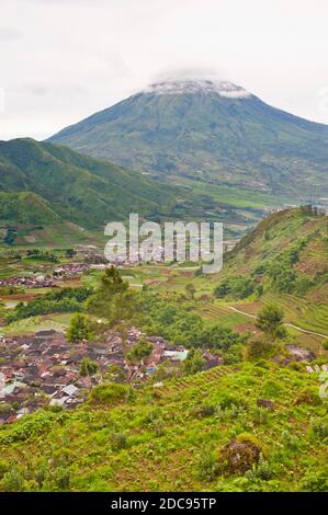 Wonosobo Town in The Dieng Plateau Volcanic Caldera, Central Java, Indonesia, Asia Stock Photo