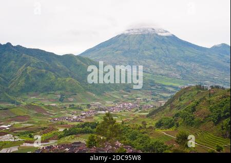 Wonosobo Town in Dieng Plateau Volcanic Caldera, Central Java, Indonesia, Asia Stock Photo