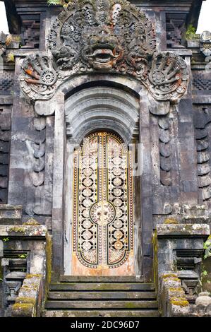 Gold Balinese Door at Besakih Temple (Mother Temple of Besakih, Pura Besakih), Bali, Indonesia, Asia Stock Photo