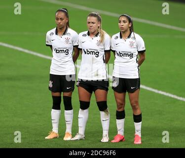 Ketlen (#17 Santos) and Katiuscia (#2 Corinthians) during the Campeonato  Paulista Feminino football match between Corinthians x Santos at Parque Sao  Jorge in Sao Paulo, Brazil. Richard Callis/SPP Credit: SPP Sport Press