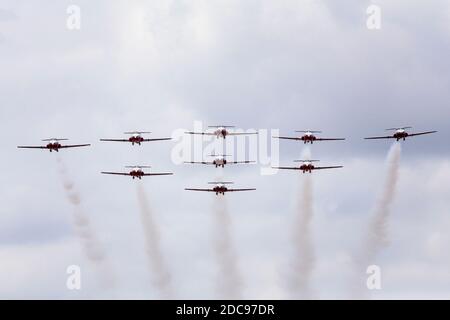 Snowbirds in Flight Canada formation acrobatic flying team Stock Photo