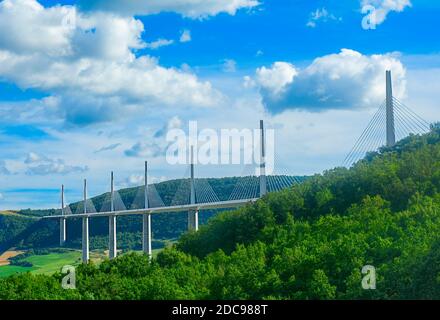 Millau, France - August 05, 2016: Viaduct Millau departement Aveyron in France Stock Photo