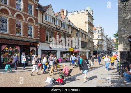 Pedestrianised Cornmarket Street, Oxford,  Oxfordshire, England, United Kingdom Stock Photo